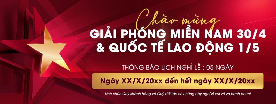 Holiday notice for Vietnam’s Reunification Day and Labor Day banner poster social, poster thông báo lịch nghỉ lễ Ngày Thống nhất